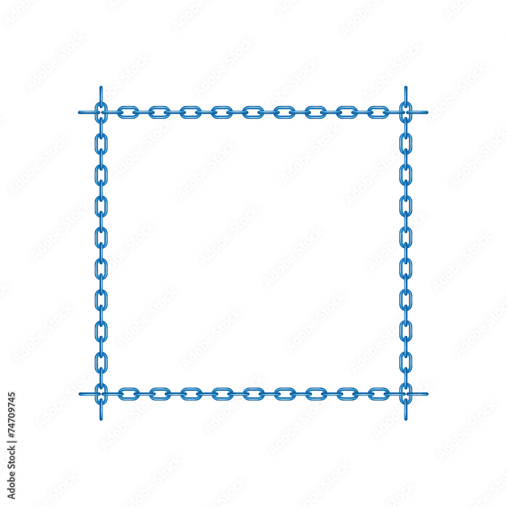 Blue chain in shape of square Blue chain in shape of square