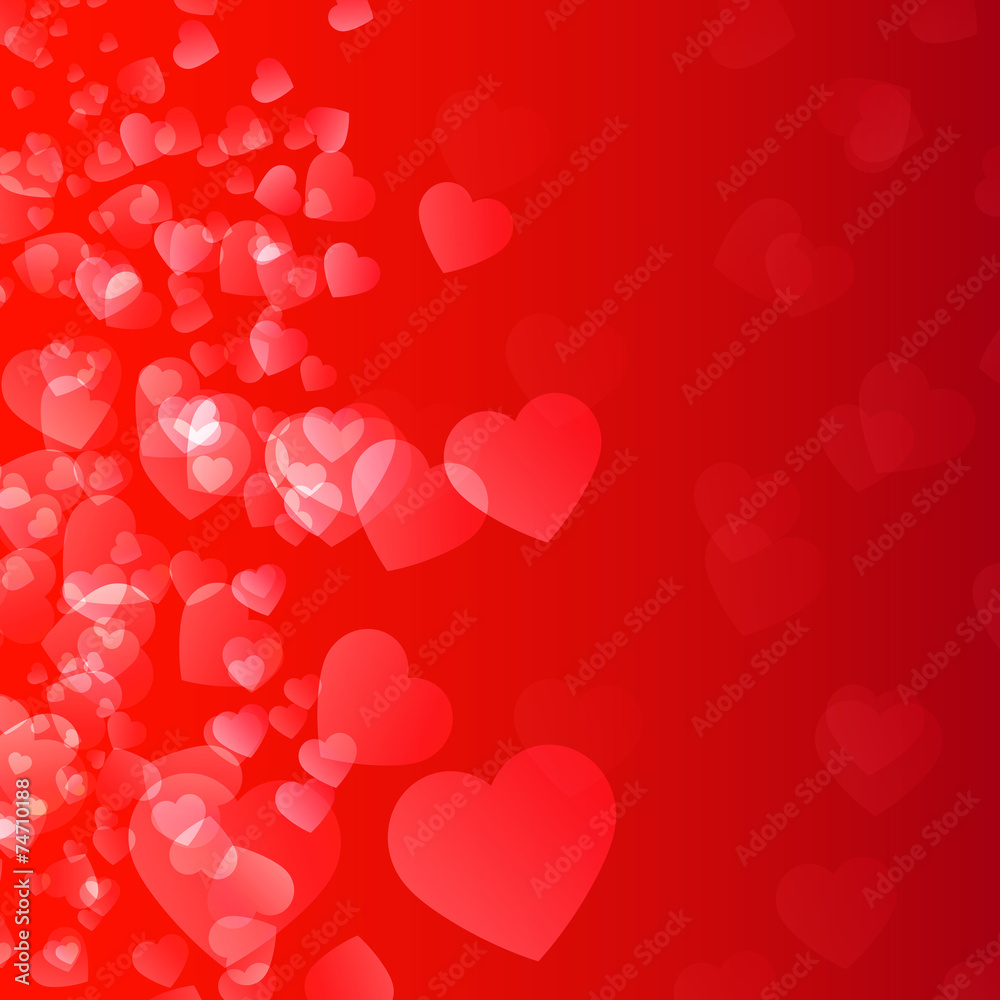 Heart valentine light background