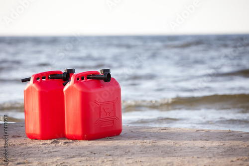 Red petrol cans