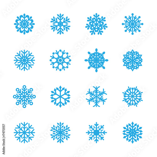 snowflake icon set 9, vector eps10