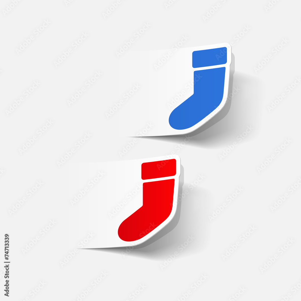 realistic design element: christmas sock realistic design element: christmas sock