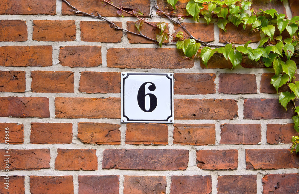 Enamel sign number 6
