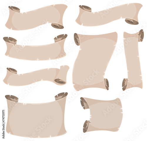 Parchment Scroll And Banners Set