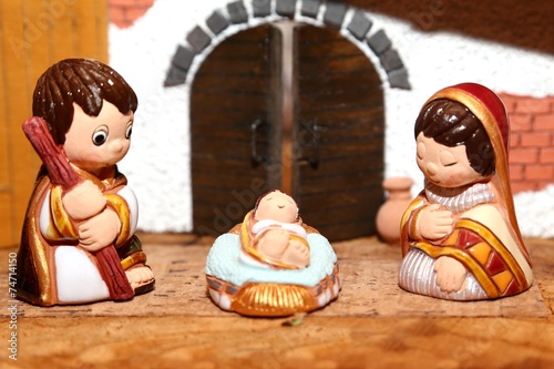 Nativity scene with Holy family photo