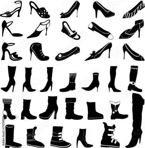 Set of vector Shoes silhouettes