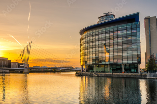 Sunset over Salford Quays, Manchester
