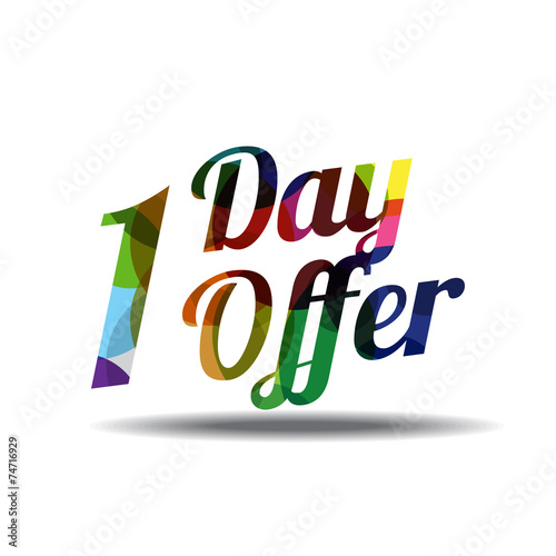 1 day Offer Colorful Vector Icon Design