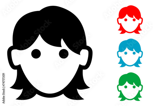 Pictograma icono mujer con varios colores