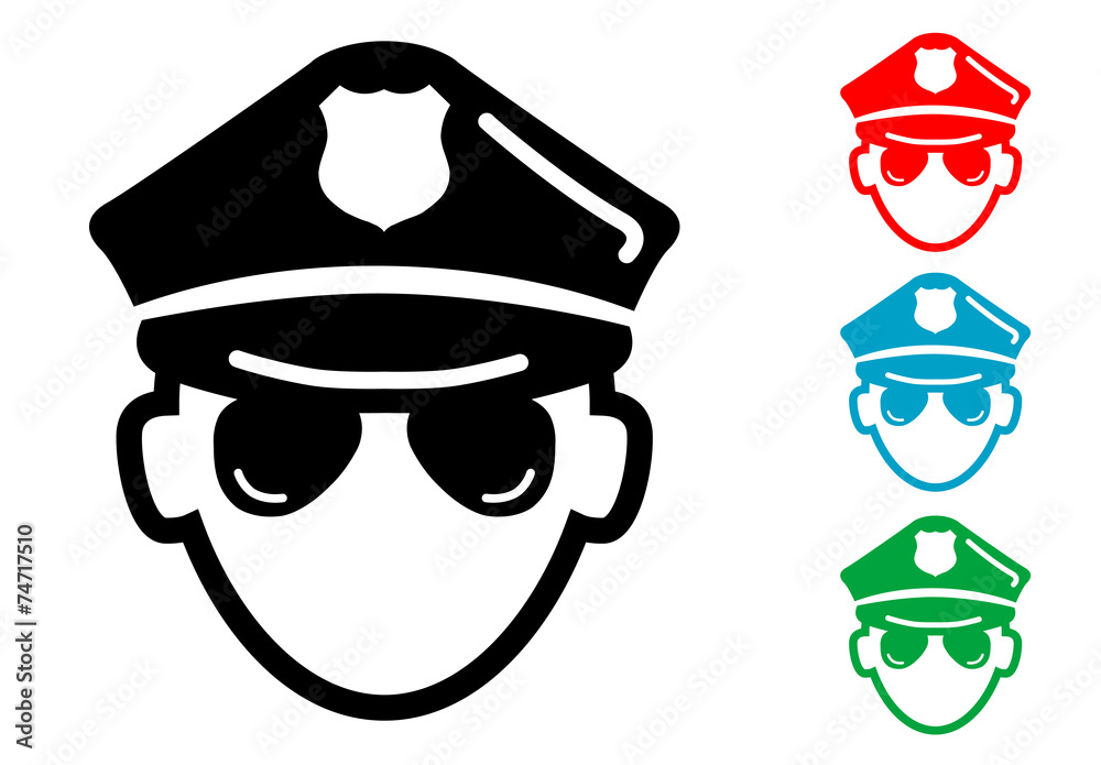 Pictograma icono policia con varios colores Pictograma icono policia con varios colores