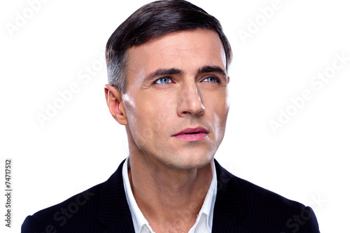 Young confident businessman over white background