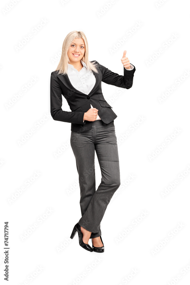 Businesswoman giving a thumb up Businesswoman giving a thumb up