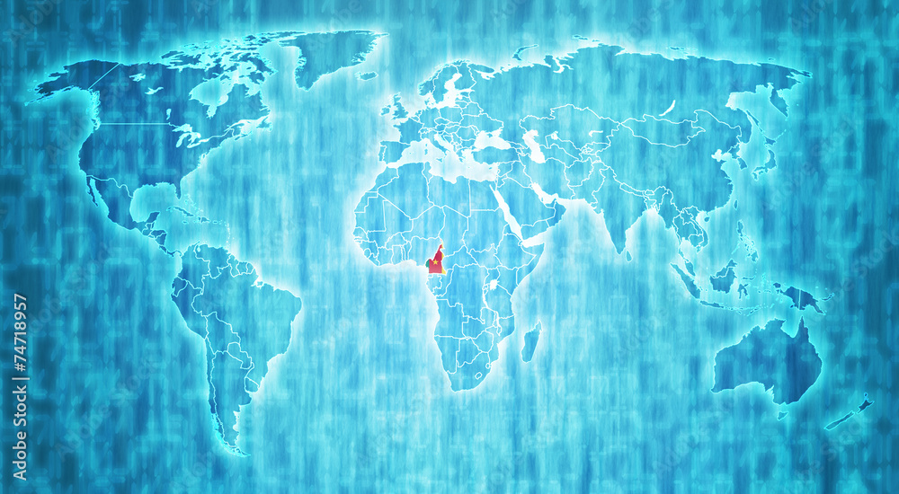 Obraz premium cameroon territory on world map