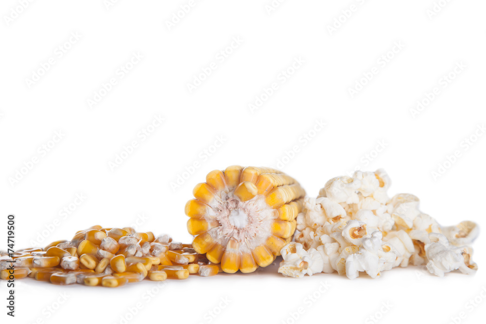 Obraz premium corn seed and popcorn