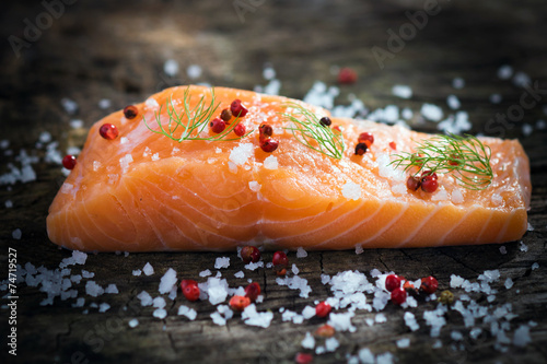 Carta da parati Fresh salmon fillet
