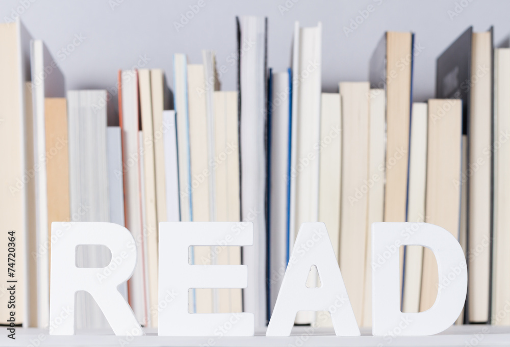 Obraz premium Word read with books background