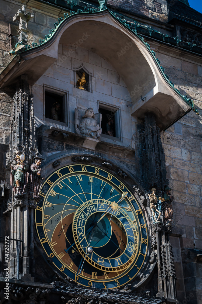 Prague astronomical clock closeup