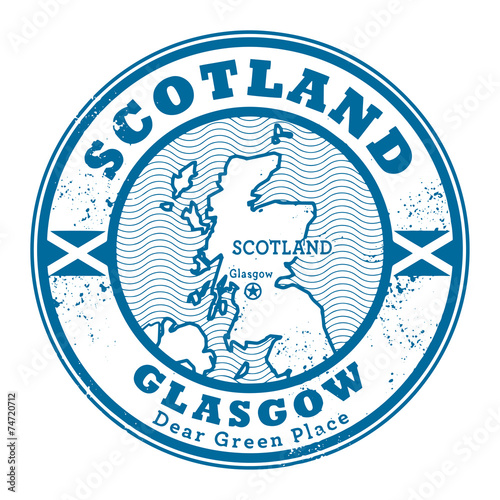 Grunge rubber stamp with words Scotland, Glasgow