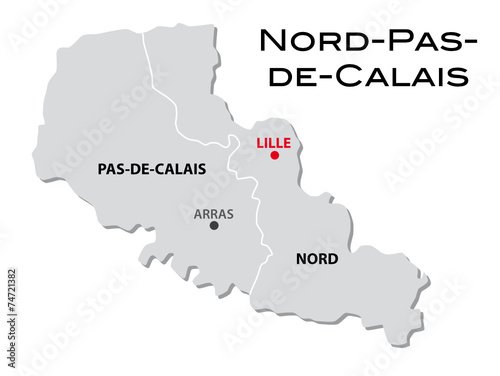 simple administrative map of nord-pas-de-calais