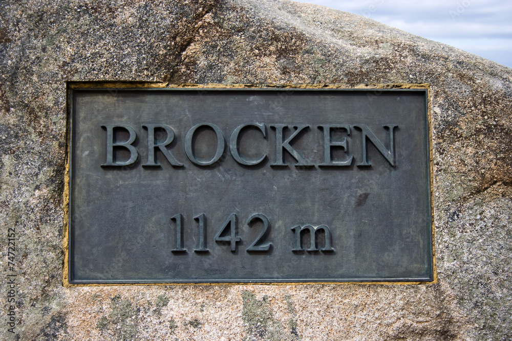 Fototapeta premium Height Mark on Brocken / Harz