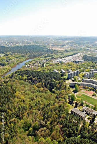 Vilnius city capital of Lithuania aerial view