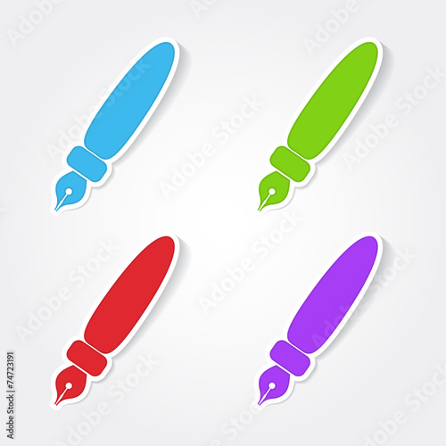 Ink Pen Colorful Vector Icon Design