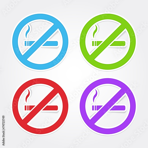 No Smoking Sign Colorful Vector Icon Design