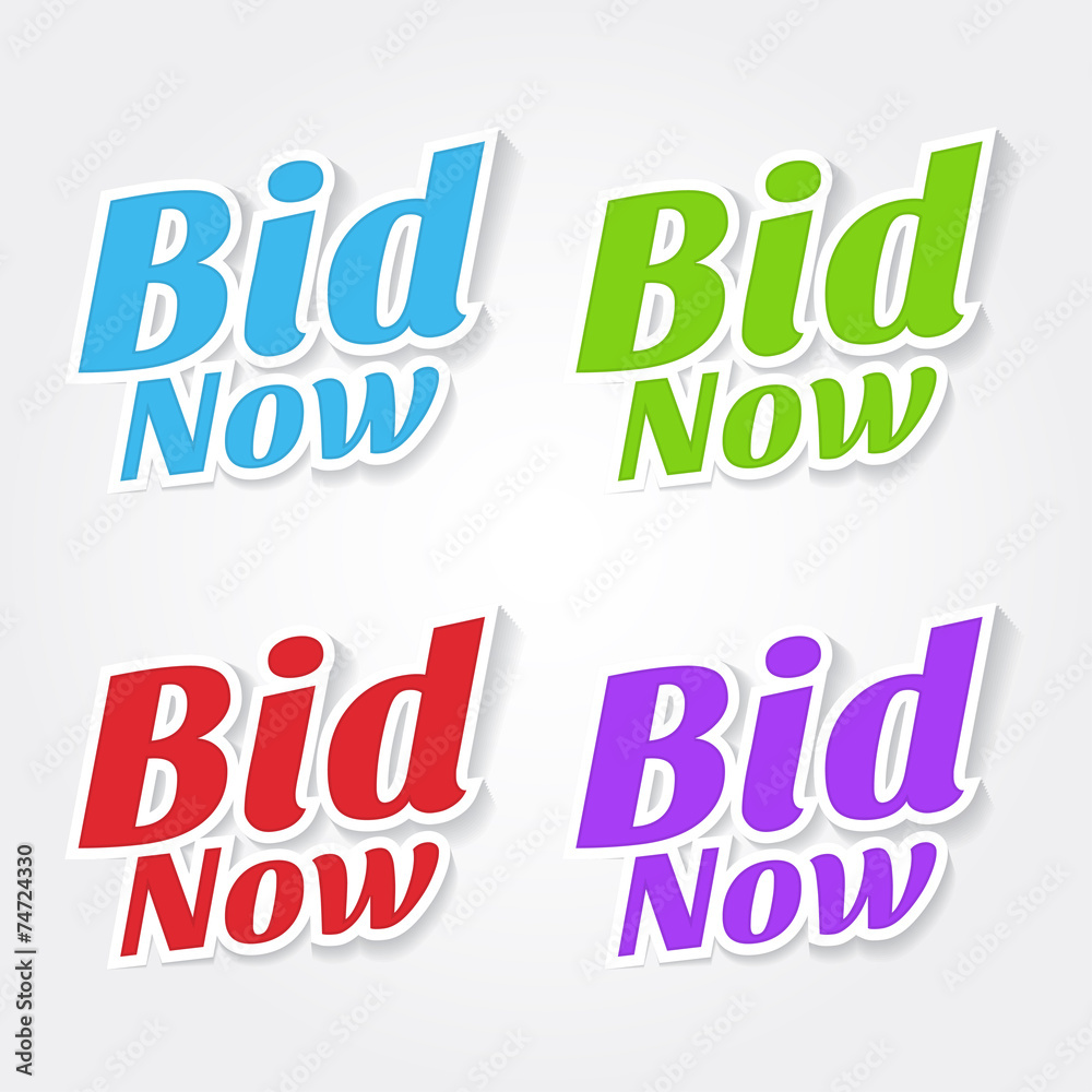 Obraz premium Bid Now Colorful Vector Icon Design
