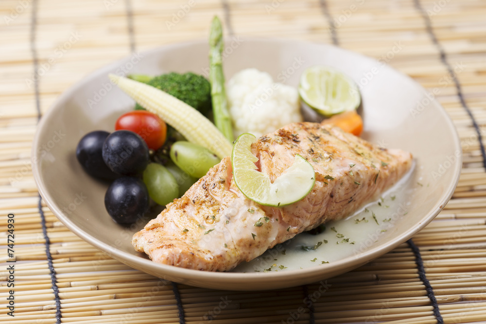 Grilled Salmon steak Grilled Salmon steak
