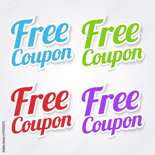 Free Coupon Colorful Vector Icon Design