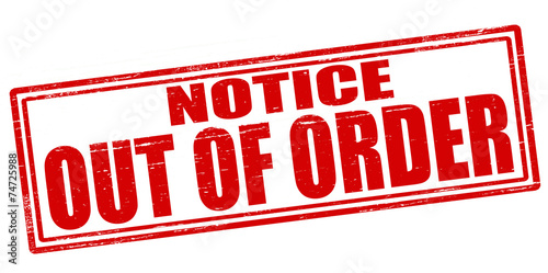Out of order