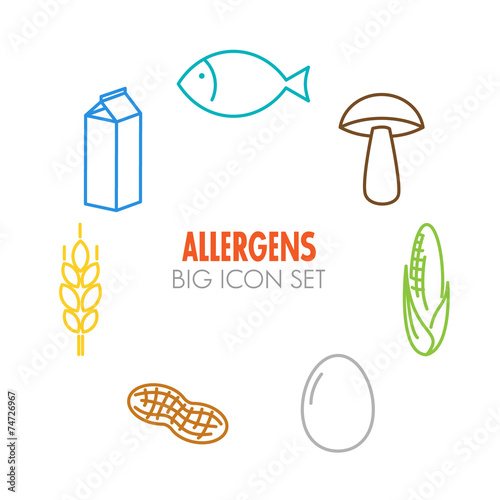 Vector icons for allergens
