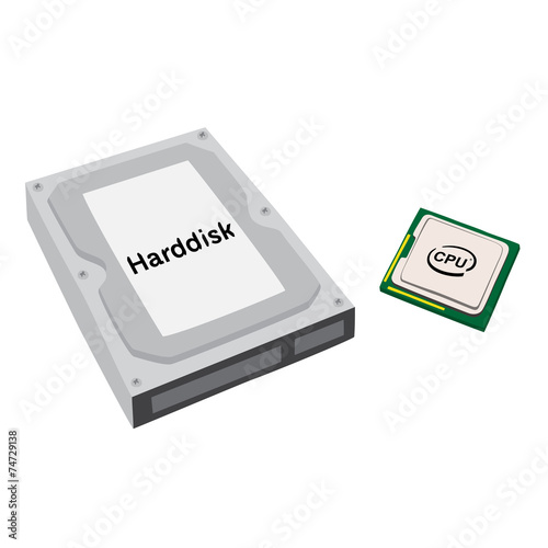 Hard Disk CPU Vector illustration