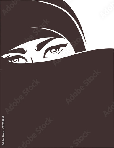 beautiful face of arabic muslim woman