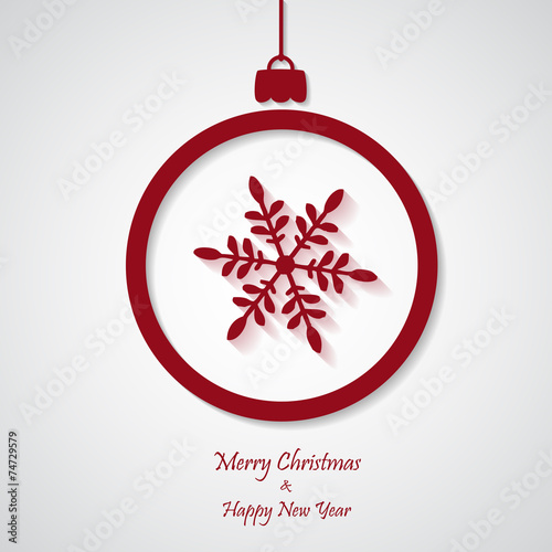 vector red christmas background. cut paper design.