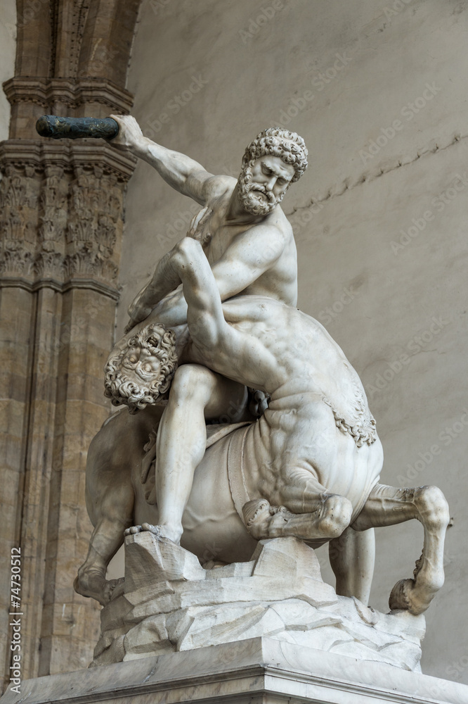 Obraz premium Hercules and the Centaur Sculpture, Florence, Italy