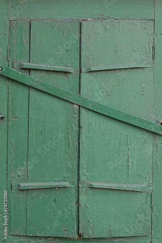 closed old green window shutter © vj