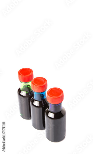 ifferent color variety of liquid food color additives photo