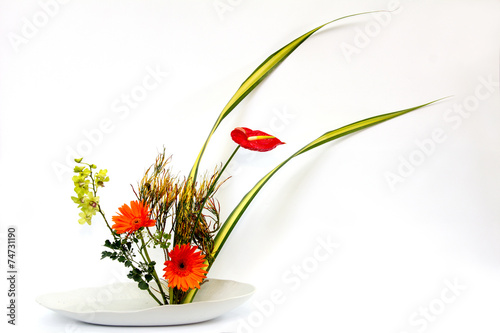 ikebana thai flower decoration photo