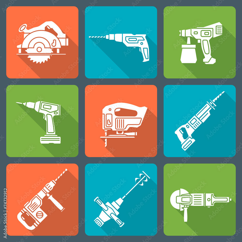 vector flat style white house repair electric devices icons vector flat style white house repair electric devices icons