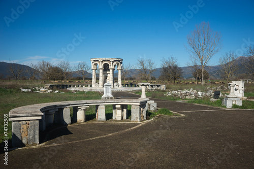 Temple at Ancient Mantineia, Arcadia, Peloponnese, Greece photo