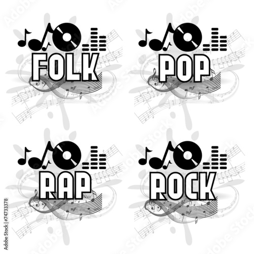 4 icons music styles