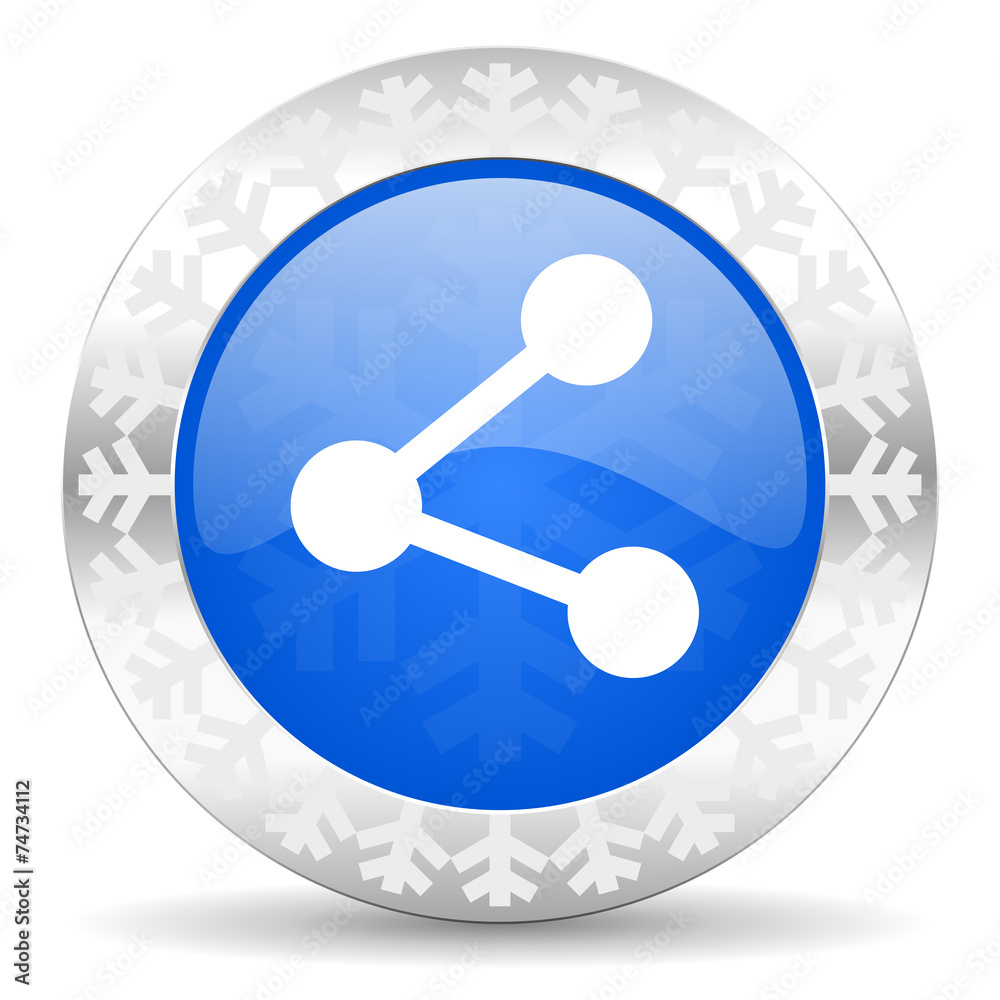 share blue icon, christmas button