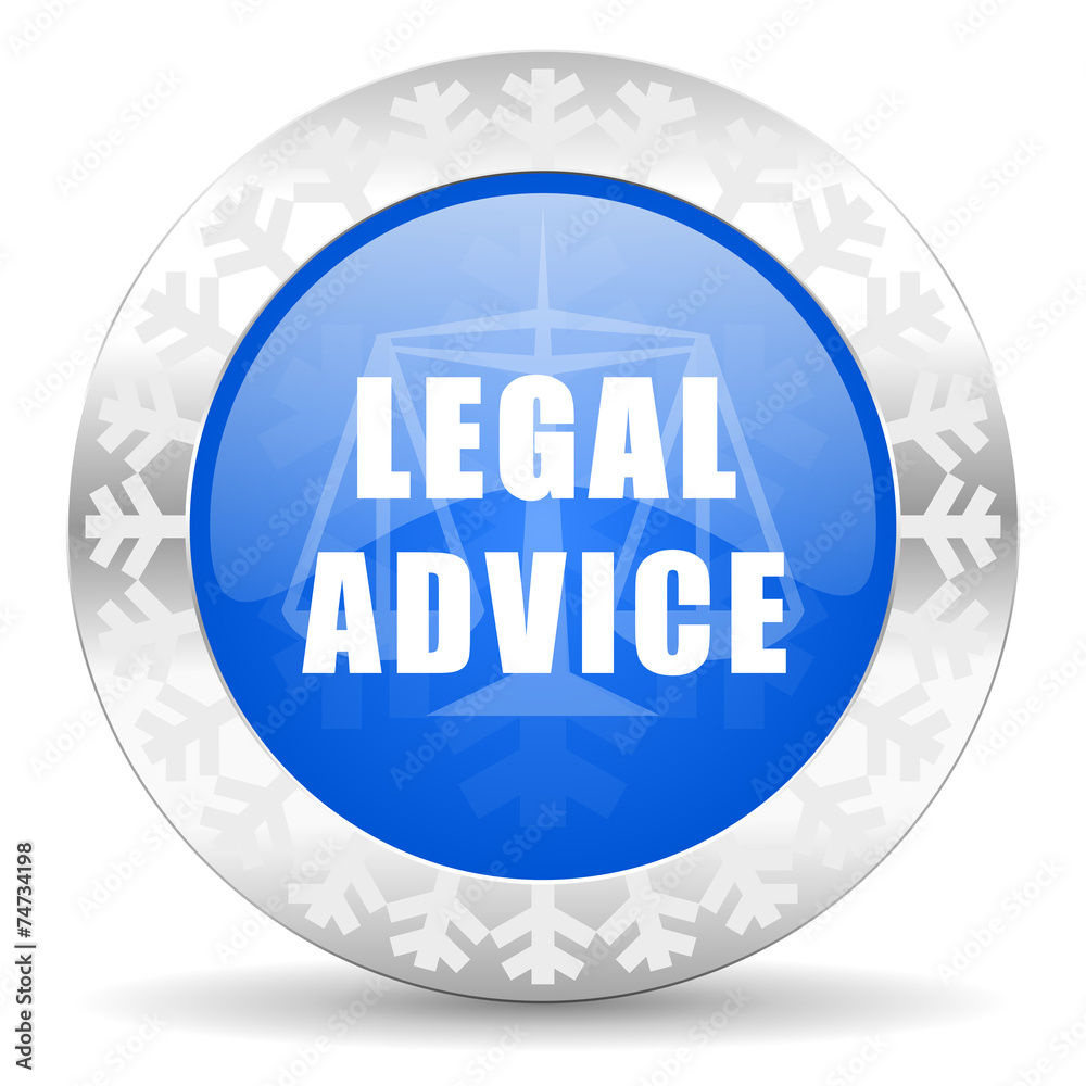 legal advice blue icon, christmas button, law sign legal advice blue icon, christmas button, law sign