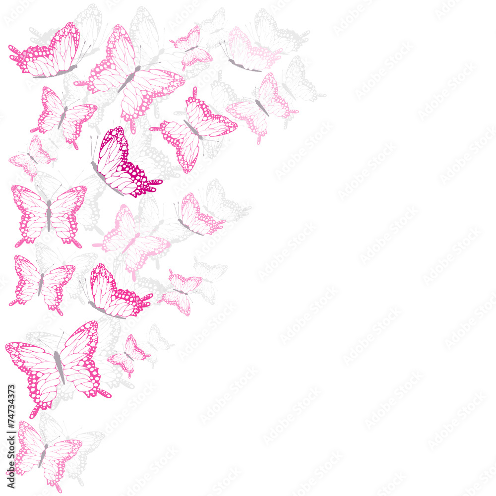 Fototapeta premium Pink butterflies background