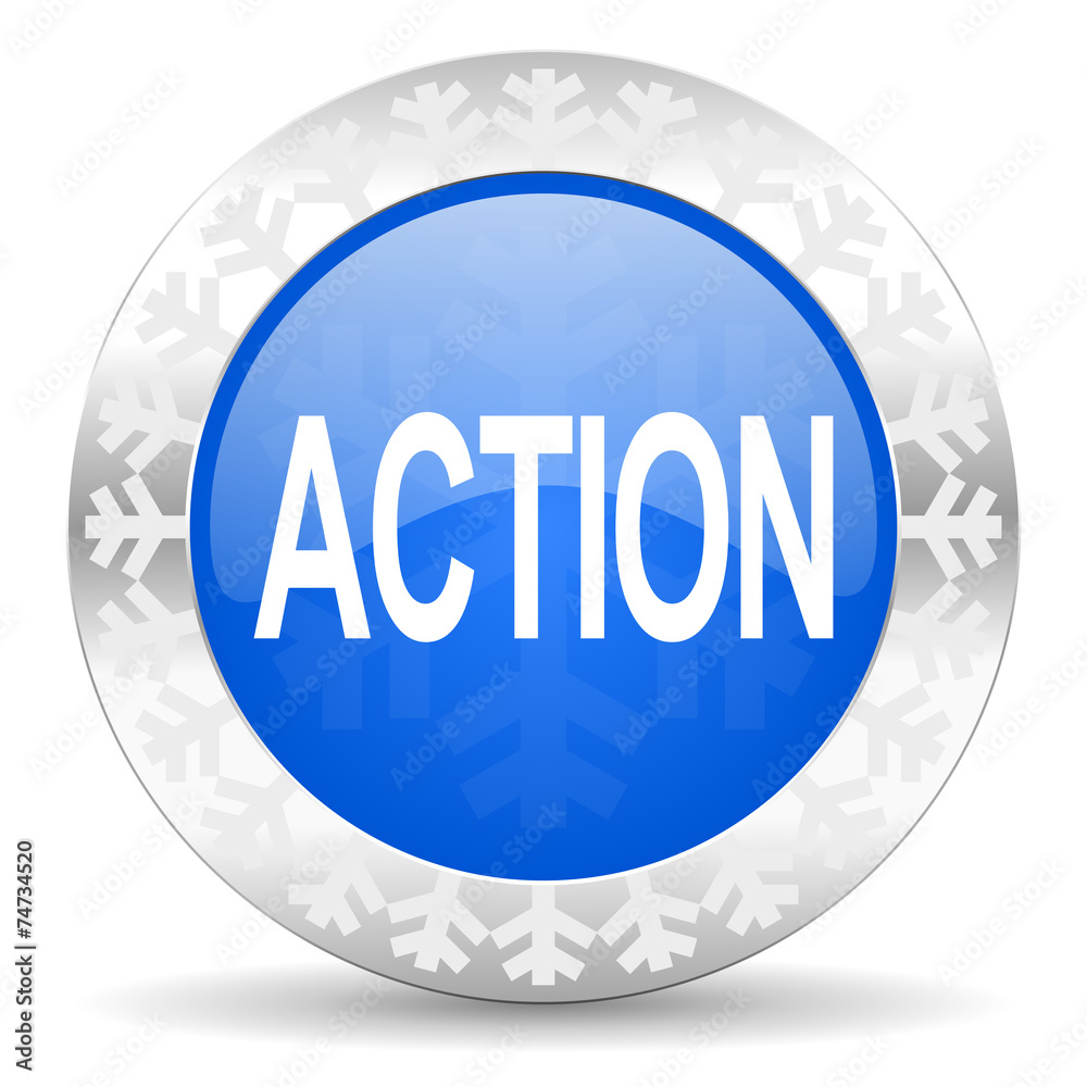 action blue icon, christmas button action blue icon, christmas button