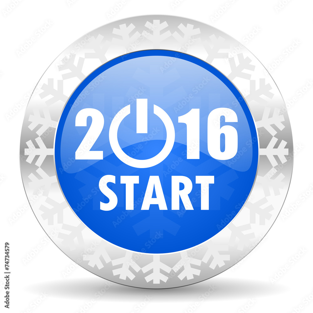 new year 2016 blue icon, christmas button, new years symbol new year 2016 blue icon, christmas button, new years symbol