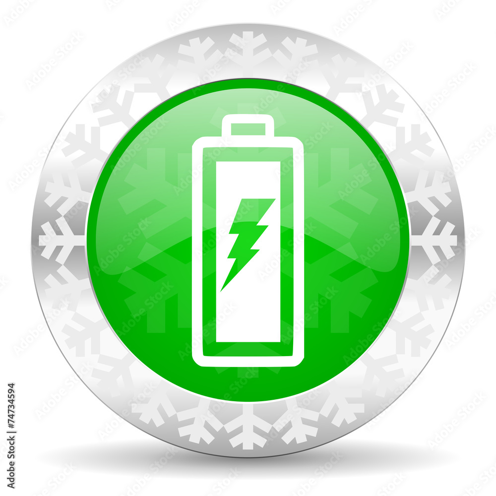 battery green icon, christmas button, power sign battery green icon, christmas button, power sign