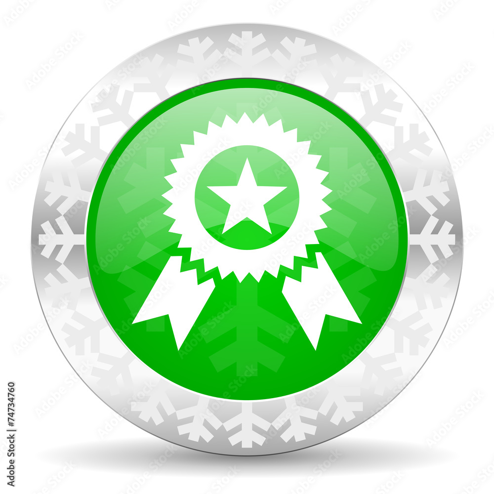 award green icon, christmas button, prize sign award green icon, christmas button, prize sign