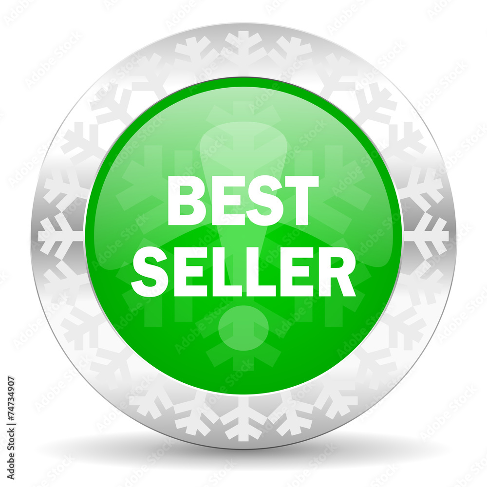 best seller green icon, christmas button best seller green icon, christmas button