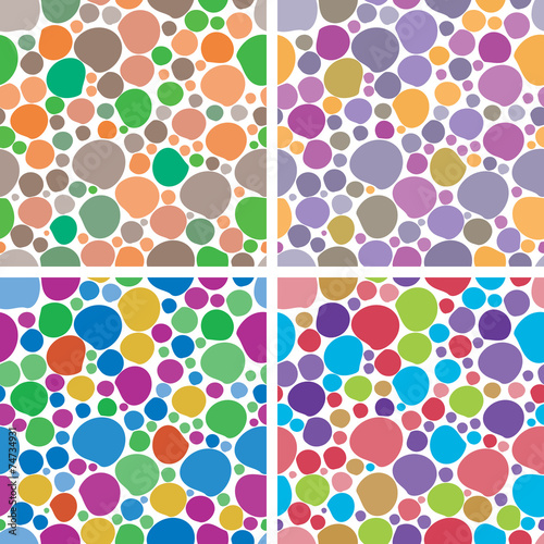 Set of backgrounds colored irregularly circles